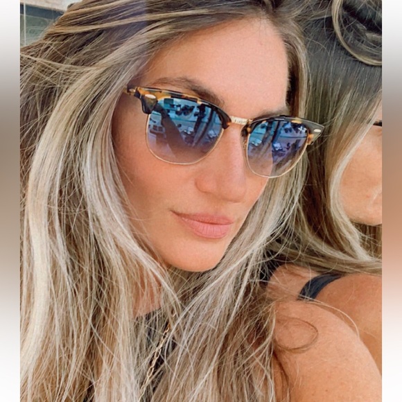 STUNNING Ray-Ban RB 3016 CLUBMASTER Blue Frame Grey Gradient Lenses UNISEX - Picture 3 of 16